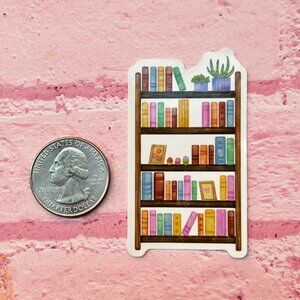 4/$4🐦‍🔥 Bookshelf Sticker with Colorful Books & Plants🐦‍🔥 4/$4